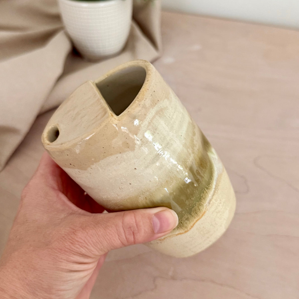 Handmade Stoneware Travel Cup | 12 oz